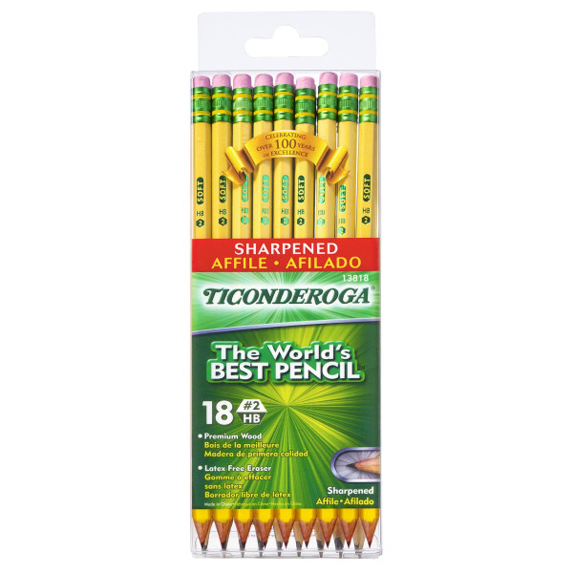 Ticonderoga® #2 Soft Yellow Pre-Sharpened Pencils, 2 Packs of 18
